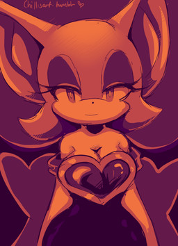 anthro bat_wings breasts cleavage clothed clothing female membrane_(anatomy) membranous_wings solo wings spacecolonie sega sonic_the_hedgehog_(series) rouge_the_bat bat mammal 2015 portrait restricted_palette