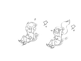 clothing duo female hair hat headgear headwear long_hair male unknown_artist donkey_kong_(series) nintendo diddy_kong dixie_kong haplorhine mammal monkey primate animated low_res monochrome