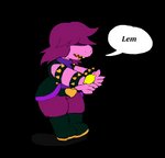 anthro armband boots bracelet clothed clothing dialogue female food footwear fruit hair hair_over_eyes holding_food holding_object humor jewelry lemon pink_body plant purple_hair sharp_teeth shoes solo speech_bubble spiked_armband spiked_bracelet spikes standing teeth text yellow_teeth fuzefurry deltarune undertale_(series) susie_(deltarune) scalie 2020 absurd_res alpha_channel english_text hi_res