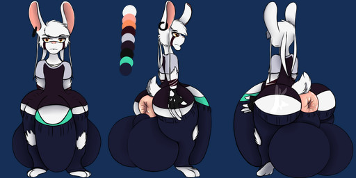 anus butt femboy genitals hyper latex male nipples penis puffy_anus sack solo krorenshima lagomorph leporid mammal rabbit alpha_channel hi_res