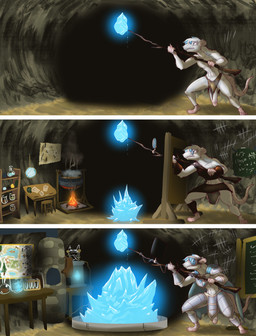 after_transformation anthro anthrofied balls big_penis cave fantasy fur genitals glans huge_penis male penis solo tail teleport teleportation the_warp warpstone white_body white_fur doctor_awesome warhammer_(franchise) warhammer_fantasy human mammal murid murine rat rodent skaven absurd_res comic hi_res