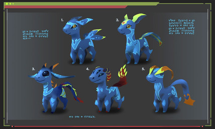 4_eyes ambiguous_gender black_eyes blue_body blue_skin cat_smile ears_over_eyes feral fin floppy_ears group hooves horizontal_pupils horn long_ears markings multi_eye multi_tail no_pupils pointy_ears pupils quadruped simple_background smile spiked_tail spikes spikes_(anatomy) star_tipped_tail tail tail_fin text unusual_anatomy unusual_tail white_eyes yellow_eyes ruffu unnamed_character alien ambiguous_species digital_drawing_(artwork) digital_media_(artwork) model_sheet