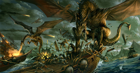 action_pose ambiguous_gender armor attack battle breath_powers burning_building clothed clothing cloud detailed_background elemental_manipulation fangs feral fire fire_breathing fire_manipulation flying group horn male man_overboard membrane_(anatomy) membranous_wings military night open_mouth outside overcast pose sea sharp_teeth ship sky soldier spread_wings tail teeth vehicle war warrior water watercraft wings のば european_mythology mythology dragon human mammal mythological_creature mythological_scalie scalie western_dragon wyvern detailed digital_media_(artwork) restricted_palette
