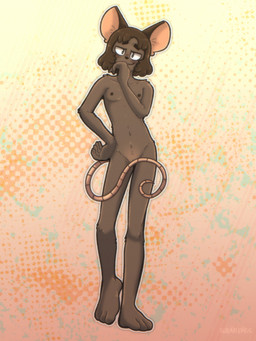 anthro barely_visible_genitalia barely_visible_vulva big_ears blush breasts brown_body brown_fur convenient_censorship female flat_chested fur genitals green_eyes hair looking_at_viewer nipples nude simple_background smile solo tail vulva solarlewds musical_pipers eugene_seo_(musical_pipers) mammal murid murine rat rodent 3:4 absurd_res censored digital_media_(artwork) hi_res