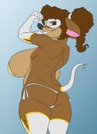 5_fingers anthro biceps breasts butt clothed clothing female fingers furgonomics grey_clothing hair legwear solo tail tail_clothing thigh_highs creatiffy geronimo_stilton_(series) thea_sisters pamela_(thea_sisters) mammal mouse murid murine rodent hi_res