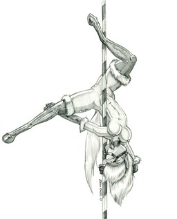 anthro armwear bdsm bell breasts bride choker clothing dancing elbow_gloves eyes_closed female genitals gloves handwear hanging_breasts jewelry legwear navel necklace nipples nude petplay pole pole_dancing ponyplay roleplay solo thigh_highs upside_down vulva baron_engel hasbro my_little_pony carol_harper earth_pony equid equine horse mammal pony 2019 graphite_(artwork) hi_res sketch traditional_media_(artwork)