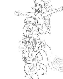 3_horns 5_fingers anthro big_breasts boots bottomwear breasts carrying_another clothed clothed_anthro clothed_female clothed_male clothing curvy_figure eyelashes facial_horn feathered_tail feathered_wings feathers female female_anthro fingers footwear group hair halter_top hoodie horn long_hair long_tail male male_anthro multi_horn nose_horn open_mouth open_smile pants piggyback shirt shoes short_hair short_tail smile snout tail tank_top thick_thighs thong_straps topwear torn_bottomwear torn_clothing torn_pants trio voluptuous voluptuous_anthro voluptuous_female wide_hipped_anthro wide_hipped_female wide_hips wings arsenic_iii goodbye_volcano_high ko_op_(game_developer) fang_(gvh) reed_(gvh) trish_(gvh) ceratopsian ceratopsid chasmosaurine dinosaur dromaeosaurid feathered_dinosaur feathered_scalie marginocephalian ornithischian prehistoric_species pterosaur reptile saurischian scalie theropod triceratops velociraptor 2025 4:5 hi_res monochrome