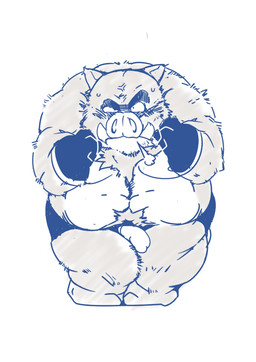 angry anthro belly blush clothing genitals kemono knock-kneed male overweight overweight_anthro overweight_male penis pigeon_toed simple_background solo underwear white_background taro_heppoko mammal suid suine sus_(pig) wild_boar 2015 hi_res