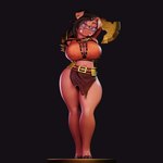 anthro armor aurelina_piglin axe big_breasts breasts butt clothed clothing eyewear female glasses hair simple_background solo tail tusks wearing_glasses manwiththemole microsoft minecraft mojang xbox_game_studios fan_character domestic_pig mammal piglin suid suine sus_(pig) 3d_(artwork) animated digital_media_(artwork) turntable_(animation)