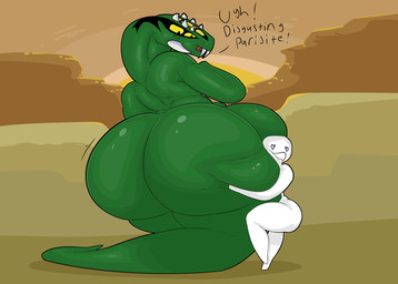 anthro apode balls balls_on_head big_balls big_butt blush butt butt_grab dessert dialogue duo fangs food genitals green_body hand_on_butt heart_eyes heart_symbol horn hug huge_balls huge_butt hugging_another hugging_butt hyper hyper_balls hyper_butt hyper_genitalia legless looking_at_another male male/male multi_eye nude penis serpentine simple_background size_difference smaller_male tail teeth text thick_thighs bellyboi13 lego ninjago acidicus_(ninjago) anaconda anacondrai boa_(snake) boinae draconcopode fangpyre reptile scalie serpentine_(ninjago) snake venomari hi_res