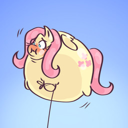 air_ballooning air_inflation balloon blue_background blue_eyes blush cutie_mark female floating hair inflatable inflation long_hair mouth_closed pink_hair quadruped simple_background solo tail wings yellow_wings flamesdames friendship_is_magic hasbro my_little_pony mythology fluttershy_(mlp) equid equine mammal mythological_creature mythological_equine pegasus 1:1 2018 digital_drawing_(artwork) digital_media_(artwork) hi_res