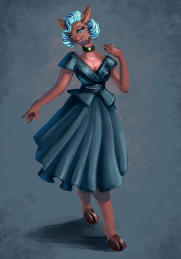 anthro biped choker clothed clothing dress fangs female fur hair half-closed_eyes jewelry looking_at_viewer markings narrowed_eyes necklace simple_background smile solo standing suggestive_expression teeth vintage caitlinc37_(artist) bishop_doe_(sinfulbishop) cervine deer mammal vampire_deer water_deer absurd_res colored digital_media_(artwork) hi_res portrait shaded