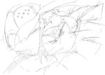 ambiguous_gender anthro duo fight male simple_background solo_focus white_background sqjgg693 nintendo pokemon avian bird blaziken generation_3_pokemon legendary_pokemon pokemon_(species) registeel black_and_white digital_drawing_(artwork) digital_media_(artwork) guide_lines monochrome oekaki sketch