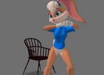 anthro biped blue_clothing blue_topwear bottomless bottomless_anthro bottomless_female chair clothed clothing dancing eyebrows eyelashes featureless_crotch female furniture handwear simple_background solo topwear white_clothing white_handwear little_dragon katy_perry looney_tunes warner_brothers lola_bunny lagomorph leporid mammal rabbit 3d_(artwork) 3d_animation animated bad_metadata digital_media_(artwork) short_playtime sound webm