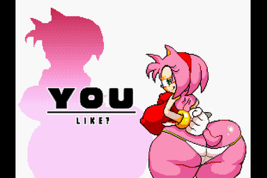 anthro big_breasts big_butt breasts butt clothing female huge_breasts huge_butt looking_at_viewer looking_back nipple_outline panties rear_view smile solo thick_thighs underwear wide_hips sabs sega sonic_the_hedgehog_(series) amy_rose eulipotyphlan hedgehog mammal 2026