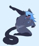 5_fingers anthro areola blue_areola blue_eyes blue_hair blue_nipples blue_pussy breasts female fingers genitals hair nipples pussy simple_background solo here-kitty-kitty domestic_cat felid feline felis mammal 2018 digital_media_(artwork)