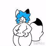 1:1 abyss_art_(artist) animated anthro belly big_butt big_tail blue_hair butt canid canine fox hair male mammal messy_hair short_playtime slightly_chubby solo tail thick_thighs void_erebus wide_hips