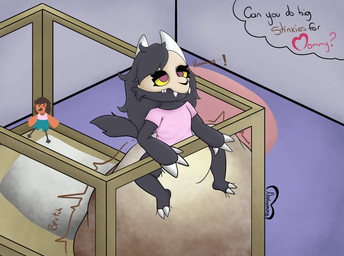 anthro big_diaper bodily_fluids diaper excessive_feces feces female genital_fluids huge_diaper hyper hyper_feces plushie pooping soiled_diaper soiling soiling_diaper solo unclean_diaper urine used_diaper padded_noxy oc_(crinklbird) titan_(the_owl_house) hi_res