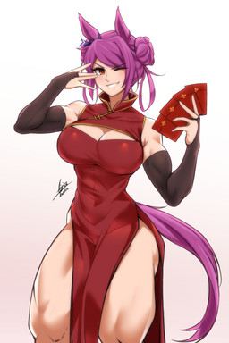asian_clothing athletic athletic_female biceps big_breasts breasts chinese_clothing chinese_dress cleavage cleavage_cutout clothed clothing cutout dress east_asian_clothing female hair one_eye_closed purple_hair quads solo wink airisubaka leah_(airisubaka) animal_humanoid equid equid_humanoid equine equine_humanoid horse_humanoid humanoid mammal mammal_humanoid 2026 absurd_res hi_res