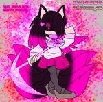 5_fingers 9_tails anthro big_breasts black_body black_fur boots bottomwear breasts clothing female fingers footwear fur grey_clothing grey_legwear grey_stockings holding_melee_weapon holding_object holding_polearm holding_scythe holding_weapon legwear melee_weapon multi_tail pink_body pink_bottomwear pink_clothing pink_eyes pink_fur pink_skirt polearm scythe shoes skirt smile solo stockings tail weapon xxseraphimphobiaxx glitchtale sega sonic.exe_(creepypasta) sonic_the_hedgehog_(series) undertale undertale_(series) bete_noire canid canine fox fox_spirit mammal absurd_res hi_res