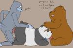 anal anal_penetration anthro balls dialogue erection fellatio genitals group group_sex male male/male nude oral penetration penile penis sex simple_background spitroast threesome trio thevillager cartoon_network we_bare_bears charlie_(we_bare_bears) grizzly_(we_bare_bears) panda_(we_bare_bears) bear brown_bear giant_panda grizzly_bear mammal sasquatch ursine 3:2 pseudo_incest_(lore)