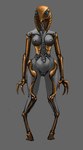 3_fingers blue_eyes breasts female fingers genitals grey_body nipples pussy solo meandraco alien humanoid hi_res