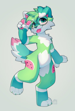anthro biped blush claws eyewear feet fingers front_view fur glasses hair looking_at_viewer male nude nude_anthro nude_male simple_background smile solo standing tail toes tongue jinxit canid canine canis domestic_dog mammal 2026 absurd_res digital_drawing_(artwork) digital_media_(artwork) hi_res