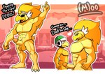 abs anthro aroused balls beak bulge duo embarrassed erection fur genitals glans male male/male muscular muscular_male nude penis rivalry rivals simple_background size_difference tail text torito_moo mario_bros nintendo paper_mario paper_mario:_the_thousand_year_door fan_character rawk_hawk accipitrid accipitriform avian bird hammer_bro koopa reptile scalie turtle absurd_res digital_drawing_(artwork) digital_media_(artwork) english_text hi_res