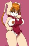 anthro apron apron_only big_breasts breasts brown_eyes clothing female genitals looking_at_viewer mature_female mostly_nude nipples pussy solo scittykitty sega sonic_the_hedgehog_(series) vanilla_the_rabbit lagomorph leporid mammal rabbit hi_res