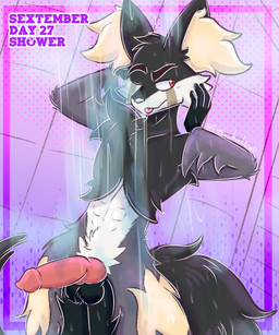 animal_genitalia animal_penis anthro balls bathing canine_genitalia canine_penis genitals knot male penis showering solo sophie_hunlewd nintendo pokemon pontiff_delamaeos delphox generation_6_pokemon pokemon_(species) absurd_res hi_res