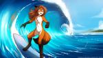 2019 alternate_version_at_source anthro basitin black_body black_fur blue_eyes breasts canid canine casual_nudity chest_tuft colored conditional_dnp digitigrade featureless_breasts featureless_crotch female flat_chested fox fur gloves_(marking) hi_res keidran laura_(twokinds) leg_markings mammal markings multicolored_body multicolored_fur nude open_mouth orange_body orange_fur outside red_fox sea small_breasts smile socks_(marking) solo surfboard surfing text tom_fischbach true_fox tuft twokinds url vehicle water watercraft wave white_body white_fur