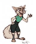 2019 anthro canid canine cheek_tuft clothed clothing disney facial_tuft female fluffy fluffy_tail fox fully_clothed fur hand_on_hip head_tuft inner_ear_fluff mammal neck_tuft open_mouth open_smile pawpads simple_background skye_(zootopia) smile solo standing tail tan_body tan_fur tuft white_background xx-junglebeatz-xx zootopia