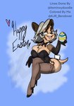 breasts butt cleavage clothed clothing easter_egg female footwear half-closed_eyes high_heels holidays legwear narrowed_eyes playboy_bunny playboy_outfit shoes sitting solo stockings text kjr_whatever minxydoodle easter easter_bunny fan_character eulipotyphlan hedgehog mammal colored_sketch english_text hi_res sketch