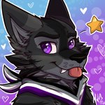 anthro blep looking_at_viewer male pride purple_eyes smile solo tongue tongue_out haikothefox alex_nightmurr canid canine canis mammal wolf 1:1 absurd_res hi_res