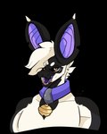 absurd_res aluei anthro bat bell bell_collar big_ears collar fur hi_res hybrid male mammal solo valk_(aluei) white_body white_fur