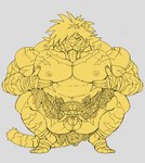 5_toes abs anthro biceps bulge butt crouching detailed_bulge feet fur male muscular muscular_anthro muscular_male navel nipples pec_grab pecs solo striped_body striped_fur stripes toes tongue tongue_out gamma-g lifewonders tokyo_afterschool_summoners macan_(tas) felid mammal pantherine tiger hi_res sketch