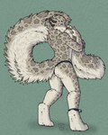 anklet anthro big_tail bottomwear clothing digitigrade ear_piercing femboy jewelry loincloth male piercing presenting solo tail hush-a-bye opalance felid mammal pantherine snow_leopard 4:5 hi_res