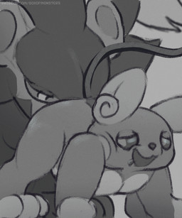 all_fours anal anus ass_up big_dom_small_sub big_ears bodily_fluids butt butt_jiggle close-up dominant drooling duo electricity electricity_manipulation elemental_manipulation fangs feral half-closed_eyes interspecies jiggling licking long_tail looking_pleasured male male/male narrowed_eyes oral rimming saliva sex simple_background size_difference squish tail teeth tongue boxofmonsters nintendo pokemon alolan_form alolan_raichu felid feline generation_1_pokemon generation_4_pokemon generation_7_pokemon lion luxray mammal mouse murid murine pantherine pokemon_(species) raichu rat regional_form_(pokemon) rodent animated monochrome
