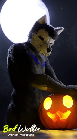 anthro black_body black_fur bone erection fur genitals holidays jack-o'-lantern looking_at_viewer male moon night nude_anthro nude_male penis pumpkin_fucking skull skull_head red_wulfie halloween charlie_fisher_(skulldog) canid canine mammal skulldog_(species) 3d_(artwork) 3d_animation animated digital_media_(artwork) hi_res short_playtime sound video