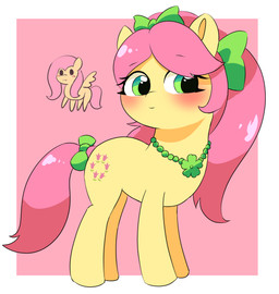 accessory bangs blush bow_(feature) bow_accessory bow_ribbon chibi cutie_mark duo eyelashes female feral green_eyes hair hair_accessory hair_bow hair_ribbon jewelry necklace pink_hair pink_tail ponytail ribbons tail wings yellow_body leo19969525 friendship_is_magic hasbro mlp_g5 my_little_pony mythology fluttershy_(mlp) posey_bloom_(mlp) earth_pony equid equine horse mammal mythological_creature mythological_equine pegasus pony absurd_res hi_res