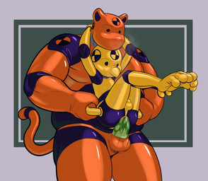 anal anal_penetration anal_sheath anthro balls beak belly bulge clothing condom crash_test_dummy dummy duo genitals handle_bar handles_on_hips holding_handles latex latex_clothing latex_skinsuit legs_in_air male male/male motion_lines musk orange_latex penetration penile penile_penetration raised_arms raised_foot safe_sex sex sexual_barrier_device size_difference skinsuit smaller_penetrated tail tight_clothing yellow_latex owy owy_(character) avian bear bird mammal owl absurd_res hi_res
