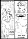 amanda_(tcitw) arania building camera comic dialogue duo english_text female hair house human human_focus human_only jack_(tcitw) long_hair male mammal monochrome not_furry outside text the_cabin_in_the_woods_(arania) video_camera