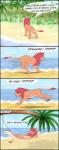 2014 beach comic countershading english_text felid feral hammock hi_res lion male mammal outside palm_tree pantherine plant sea seaside solo text tree water z-lion