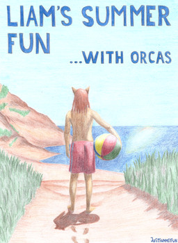 animal_ears ball beach_ball bottomwear clothing grass hair inflatable light long_hair male plant rear_view red_bottomwear red_clothing red_hair red_shorts sand shorts solo summer sunlight swimming_trunks swimwear justsummerfun liam_(justsummerfun) animal_humanoid cat_humanoid felid felid_humanoid feline feline_humanoid humanoid mammal mammal_humanoid absurd_res cover cover_art cover_page crayon_(artwork) graphite_(artwork) hi_res traditional_media_(artwork)