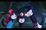 black_bars black_body black_fur clothed clothing detailed_background female fur group male night outside teeth topless trio plaguedogs123 animaniacs warner_brothers dot_warner wakko_warner yakko_warner mammal 2022 digital_media_(artwork) hi_res