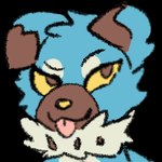 ambiguous_gender blep blue_body blue_fur brown_body brown_fur emoticon female feral fur smile solo tongue tongue_out bloowolfy nintendo pokemon aries_(bloowolfy) canid canine generation_7_pokemon mammal pokemon_(species) rockruff shiny_pokemon 1:1 alpha_channel bust_portrait low_res portrait thumbnail female_(lore)