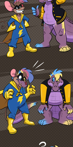 anthro basic_sequence duo linear_sequence male species_transformation three_frame_image three_frame_sequence transformation transformation_sequence twinning weight_gain trevor-fox trevor-fox_(character) crocodile crocodilian house_mouse mammal mouse murid murine reptile rodent scalie absurd_res hi_res sequence