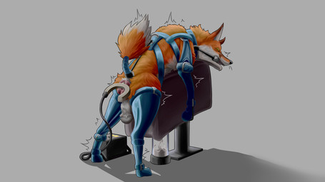 anal anus balls bdsm bodily_fluids bondage bound breeding_stand electroejaculation electrojac electrostimulation feral forced forced_orgasm genitals latex male orgasm penile penis_milking penis_milking_machine solo seasonalfungi canid canine fox mammal red_fox true_fox 16:9 hi_res widescreen