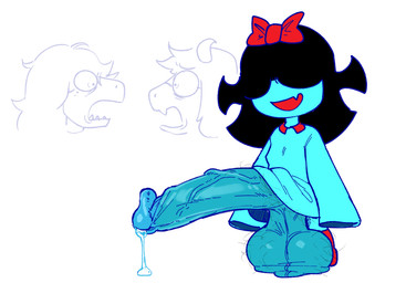 anthro balls big_balls big_penis black_hair blue_balls blue_clothing blue_dress blue_penis bodily_fluids clothed clothing dress dripping erection female footwear genital_fluids genitals glans group gynomorph hair horn huge_balls huge_penis hyper hyper_balls hyper_genitalia hyper_penis intersex loli long_hair looking_at_another open_mouth oversized_clothing oversized_dress pantsless pantsless_humanoid penis precum precum_drip pubes red_clothing red_footwear red_shoes scared shoes simple_background skin_fang smile solo_focus surprised trio vein veiny_penis white_background young hexanne deltarune undertale_(series) aqua_(deltarune) ralsei susie_(deltarune) bovid caprine goat humanoid mammal reptile scalie seven_flowers