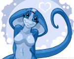 anthro blue_body blue_eyes blue_skin breasts featureless_breasts female heart_symbol looking_at_viewer multi_eye navel non-mammal_breasts nude simple_background smile snake_hood solo white_background amber_williams dan_and_mab's_furry_adventures matilda_(dmfa) cobra lizard mythos_(dmfa) reptile scalie snake 2009 digital_media_(artwork) half-length_portrait portrait